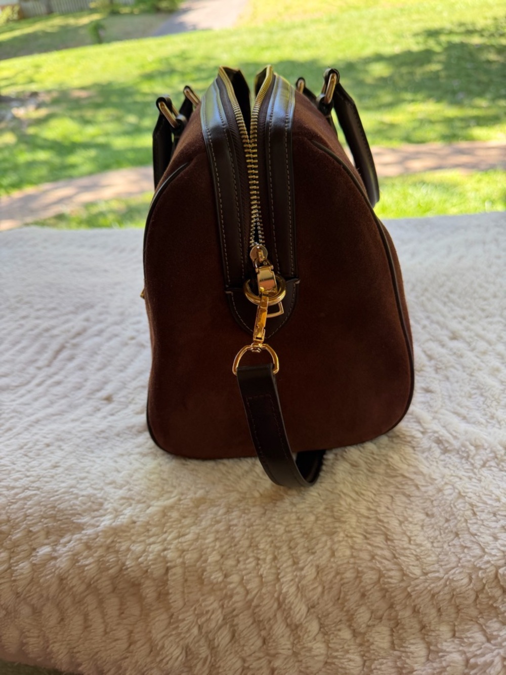 Coach Brown Suede Large Rowan - Picture 4 of 9